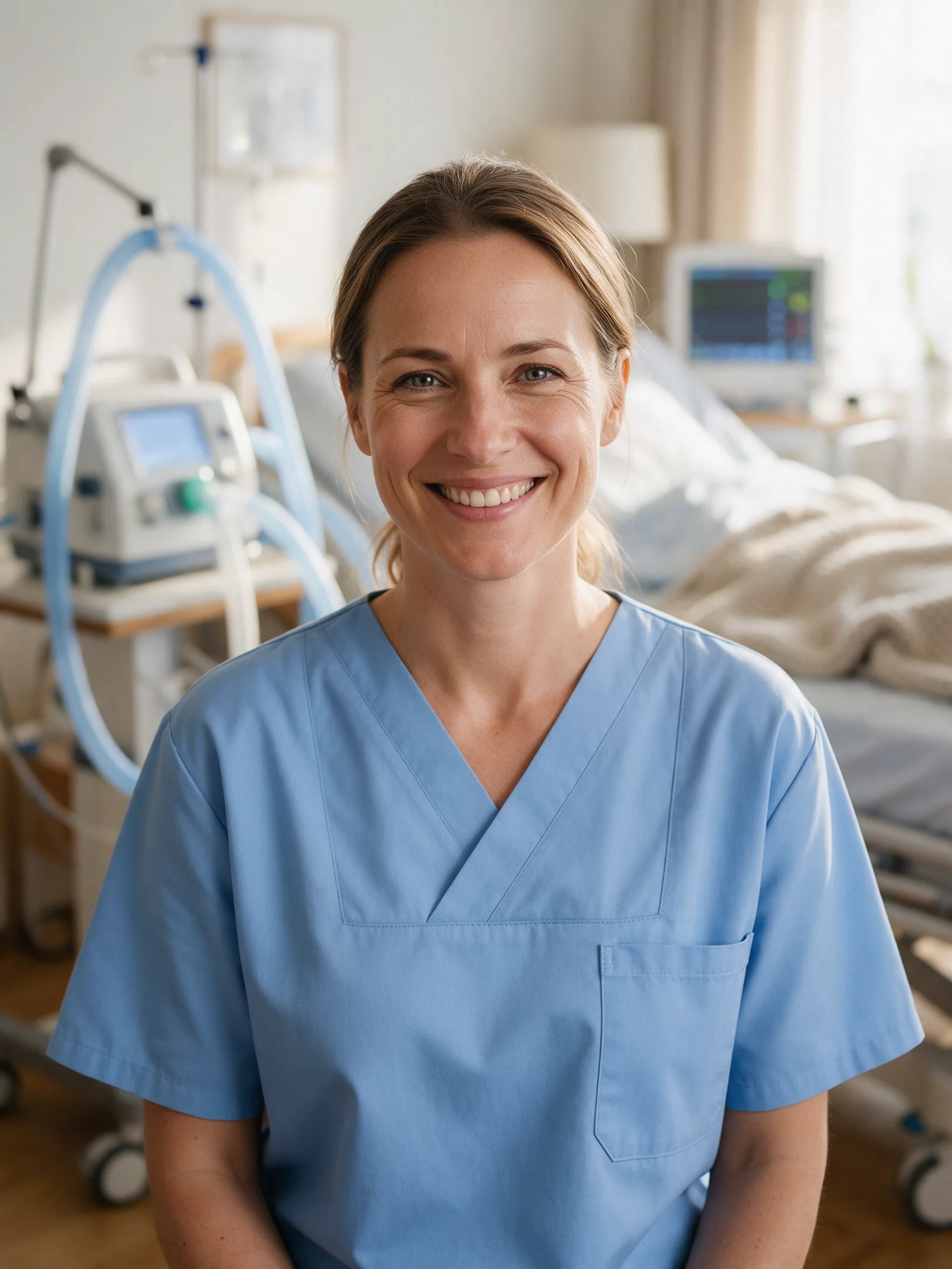 Intensivpflegekraft von ELNA bei einem Patienten zu Hause