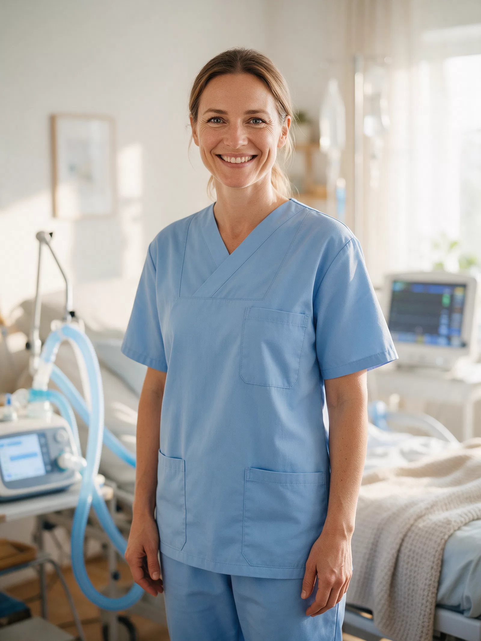 Intensivpflegekraft von ELNA im Wohnzimmer eines Patienten